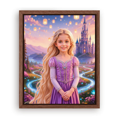 Save 33% When You Add A Frame To Your 16x20 'The Golden Hair princess' Canvas Now