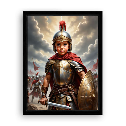 Save 33% When You Add A Frame To Your 18x24 'The Greek Spartan' Canvas Now