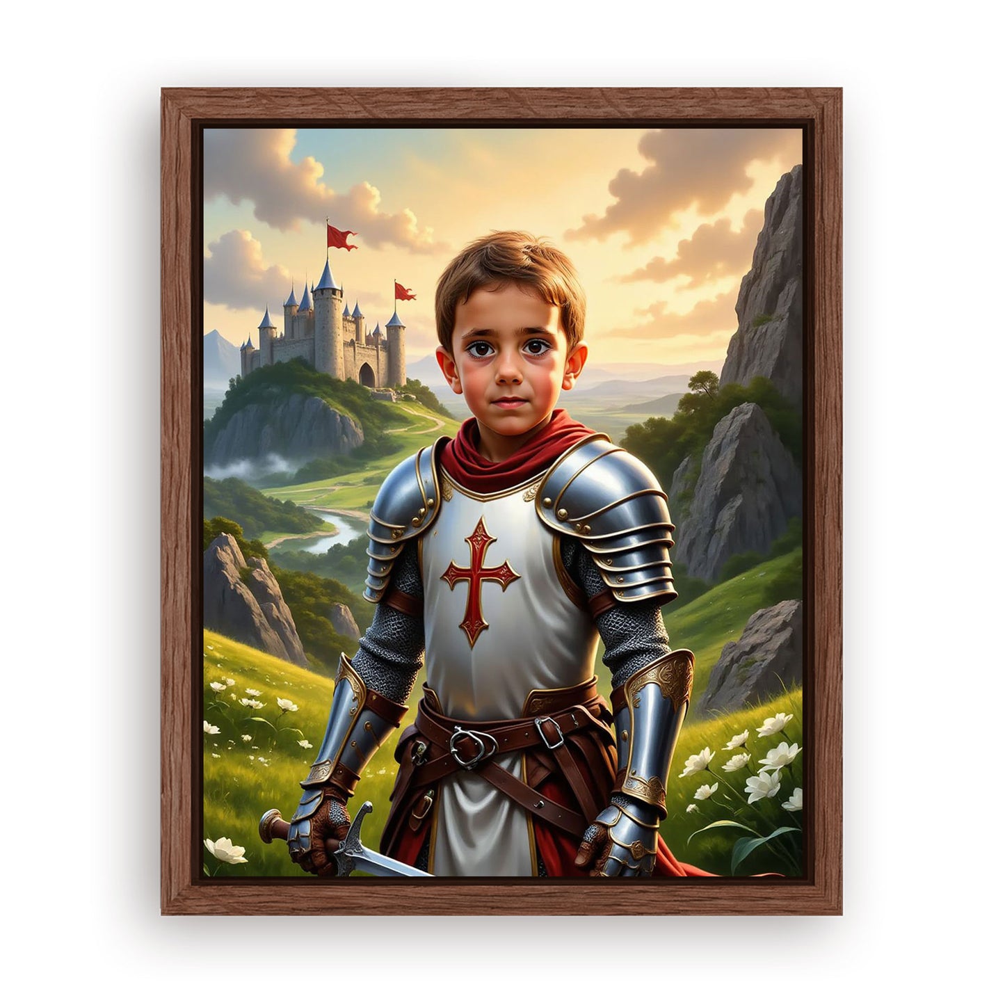 Save 33% When You Add A Frame To Your 16x20 'The Knight Crusader' Canvas Now