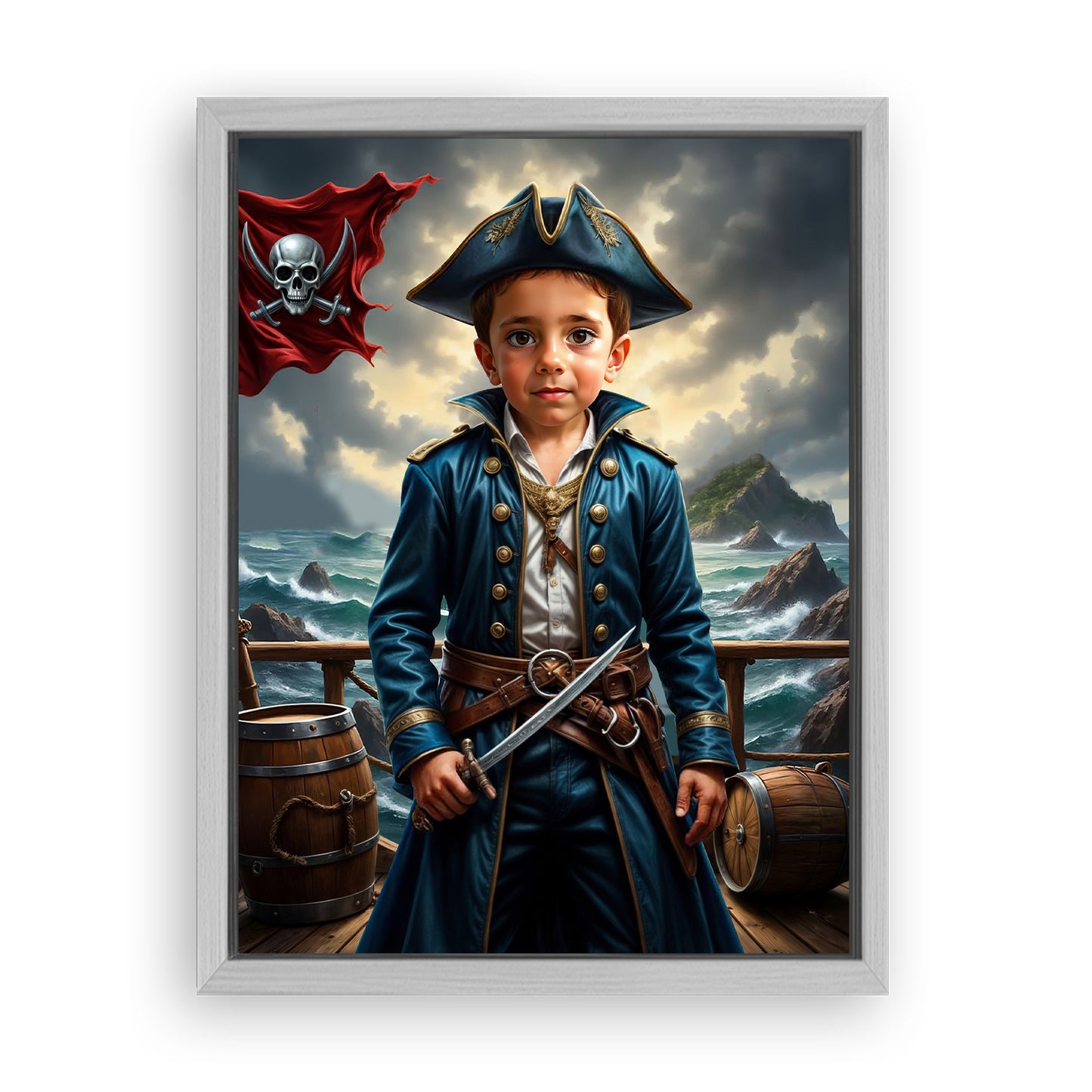 Make Your 18x24 Inches 'The Daring Pirate Captain' Canvas Even More Special, Add a Beautiful Premium Frame & Make It Truly Gift-Ready!