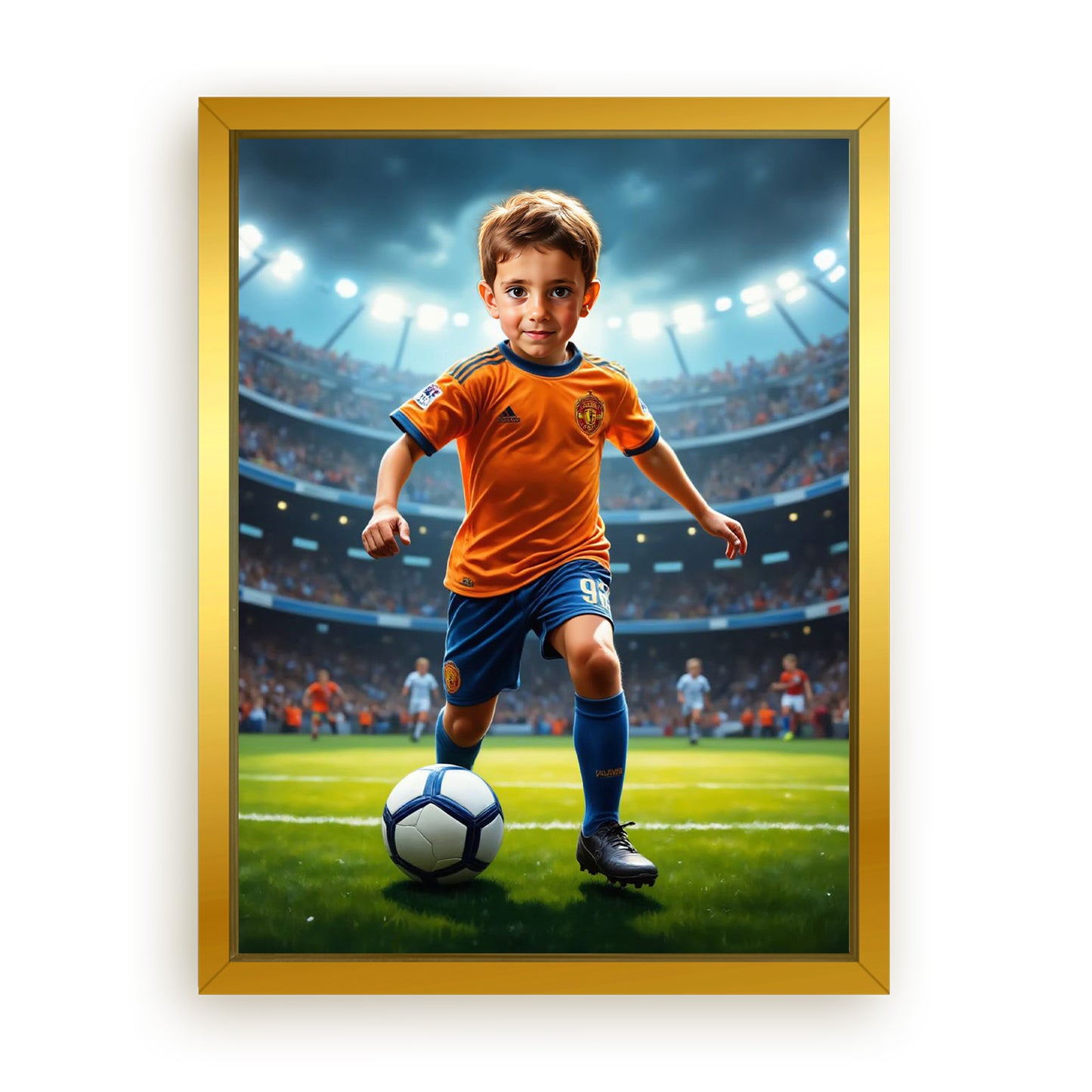 Save 33% When You Add A Frame To Your 18x24 'The Soccer Star' Canvas Now