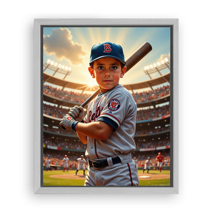 Save 33% When You Add A Frame To Your 16x20 'The Baseball Slugger' Canvas Now