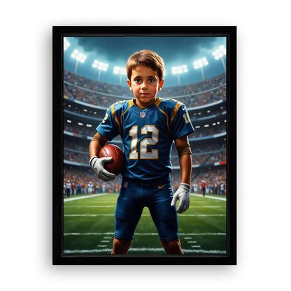 Save 33% When You Add A Frame To Your 18x24 'The Quarterback' Canvas Now