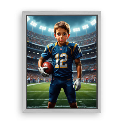 Save 33% When You Add A Frame To Your 12x16 'The Quarterback' Canvas Now
