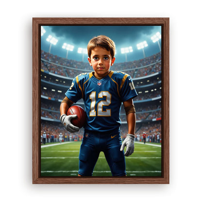Save 33% When You Add A Frame To Your 16x20 'The Quarterback' Canvas Now