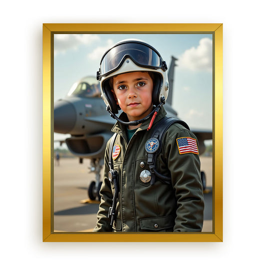 Save 33% When You Add A Frame To Your 10x08 'Top Gun Pilot' Canvas Now