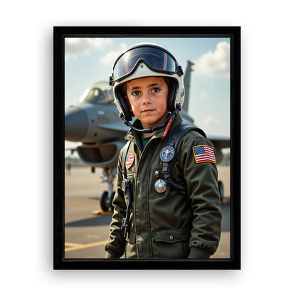 Save 33% When You Add A Frame To Your 12x16 'Top Gun Pilot' Canvas Now