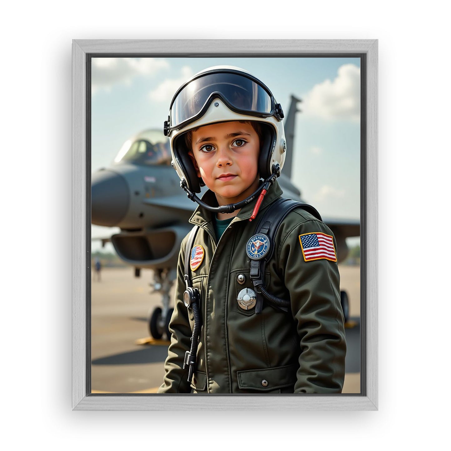 Save 33% When You Add A Frame To Your 10x08 'Top Gun Pilot' Canvas Now