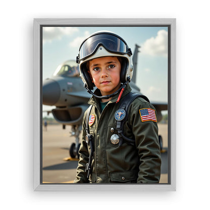 Save 33% When You Add A Frame To Your 16x20 'Top Gun Pilot' Canvas Now
