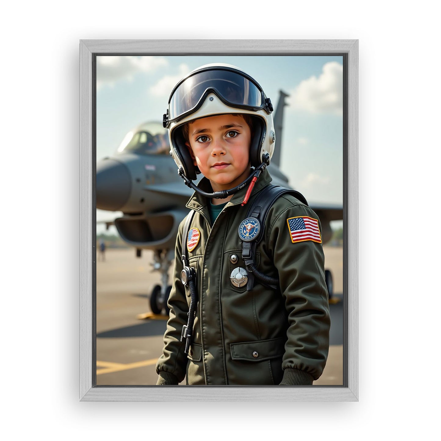 Save 33% When You Add A Frame To Your 12x16 'Top Gun Pilot' Canvas Now