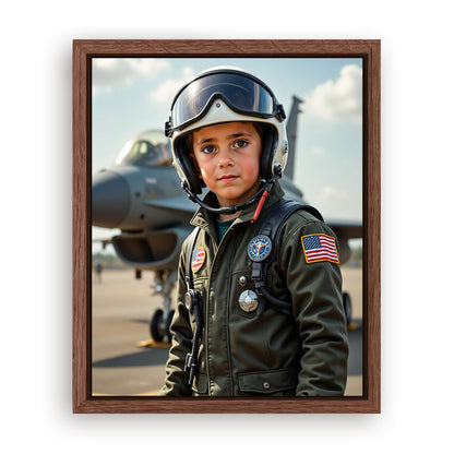 Save 33% When You Add A Frame To Your 10x08 'Top Gun Pilot' Canvas Now