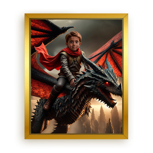 Make Your 16x20 Inches 'The Dragon Rider' Canvas Even More Special, Add a Beautiful Premium Frame & Make It Truly Gift-Ready!