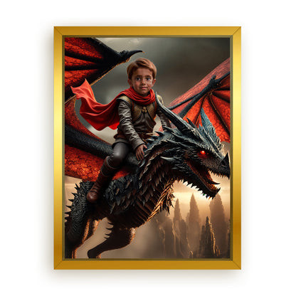 Save 33% When You Add A Frame To Your 12x16 'The Dragon Rider' Canvas Now