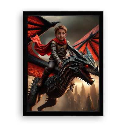 Save 33% When You Add A Frame To Your 12x16 'The Dragon Rider' Canvas Now