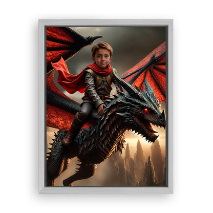 Save 33% When You Add A Frame To Your 18x24 'The Dragon Rider' Canvas Now