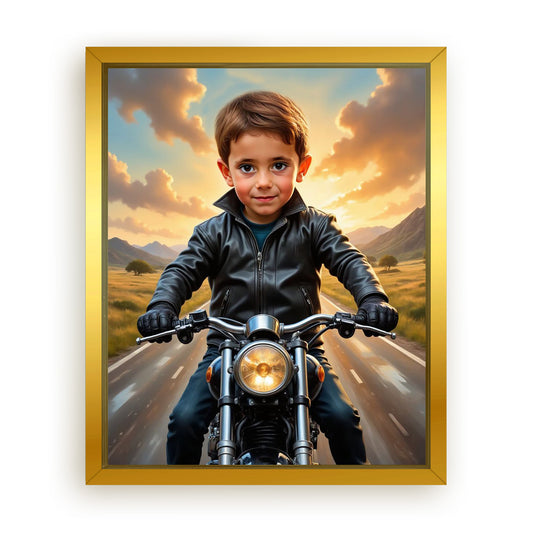 Make Your 10x08 Inches 'Biker' Canvas Even More Special, Add a Beautiful Premium Frame & Make It Truly Gift-Ready!