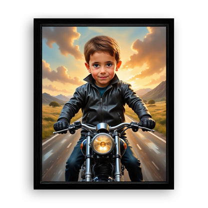 Make Your 10x08 Inches 'Biker' Canvas Even More Special, Add a Beautiful Premium Frame & Make It Truly Gift-Ready!