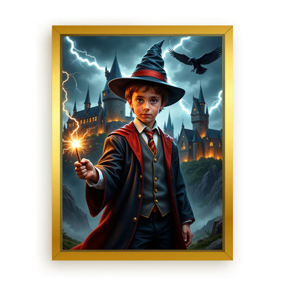 Make Your 12x16 Inches 'The Red House Wizard' Canvas Even More Special, Add a Beautiful Premium Frame & Make It Truly Gift-Ready!