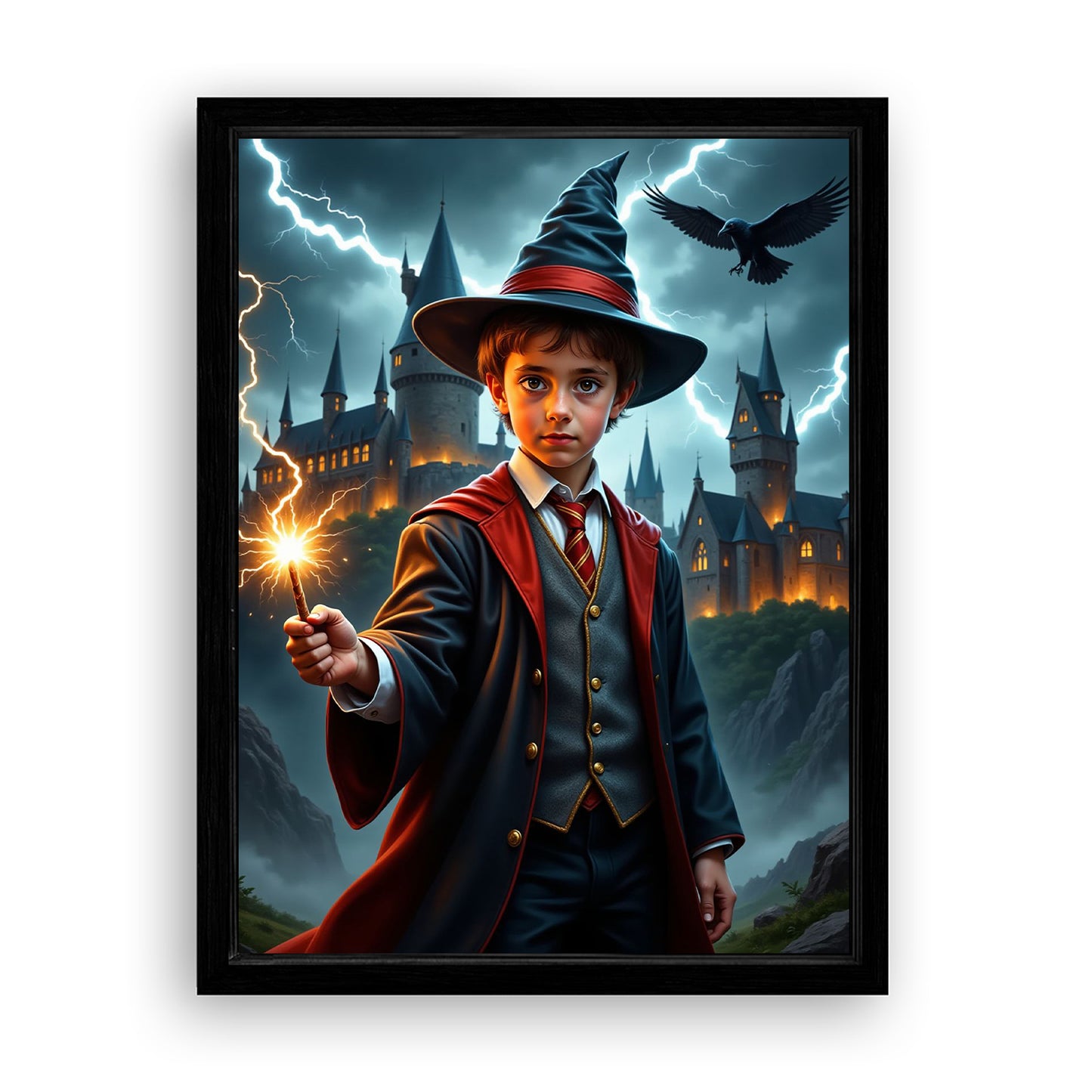 Make Your 18x24 Inches 'The Red House Wizard' Canvas Even More Special, Add a Beautiful Premium Frame & Make It Truly Gift-Ready!