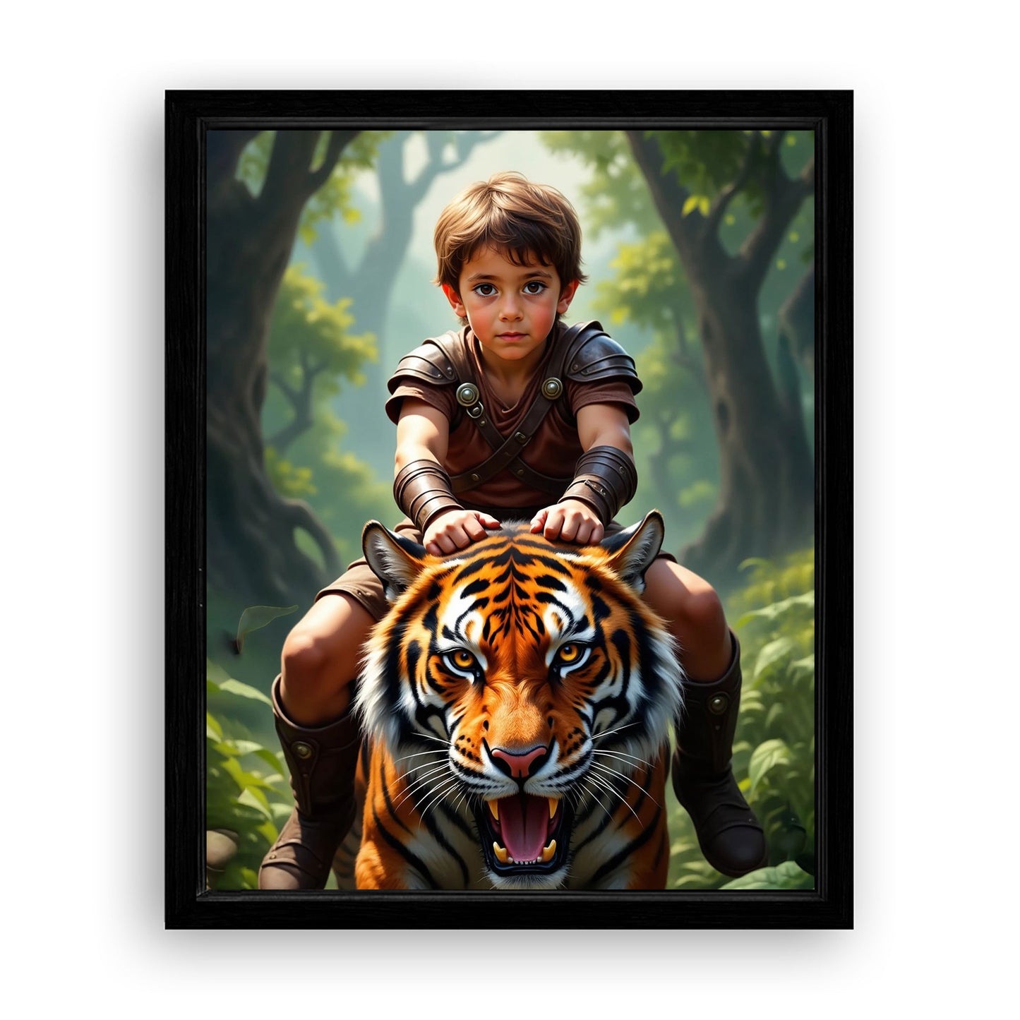 Save 33% When You Add A Frame To Your 10x08 'The Tiger Rider' Canvas Now