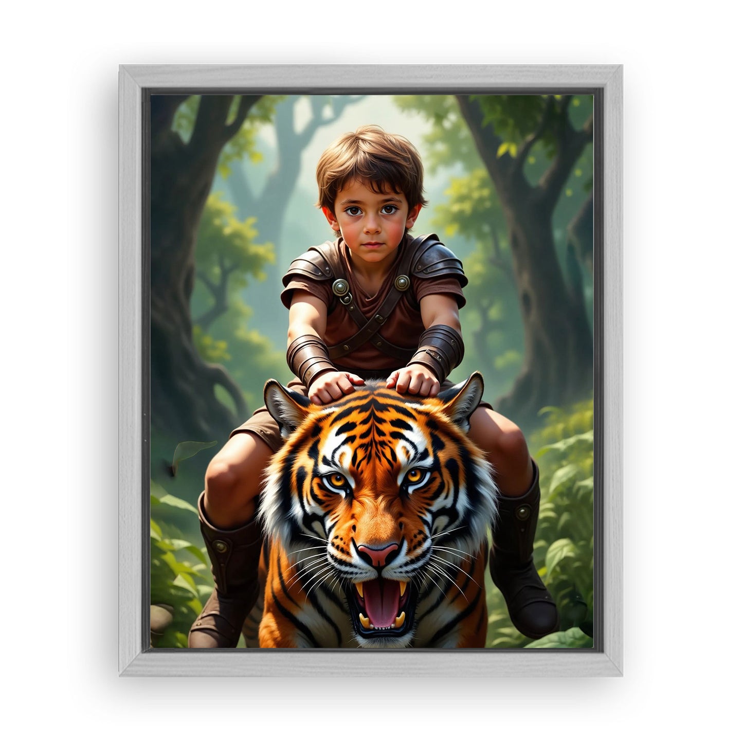 Save 33% When You Add A Frame To Your 10x08 'The Tiger Rider' Canvas Now