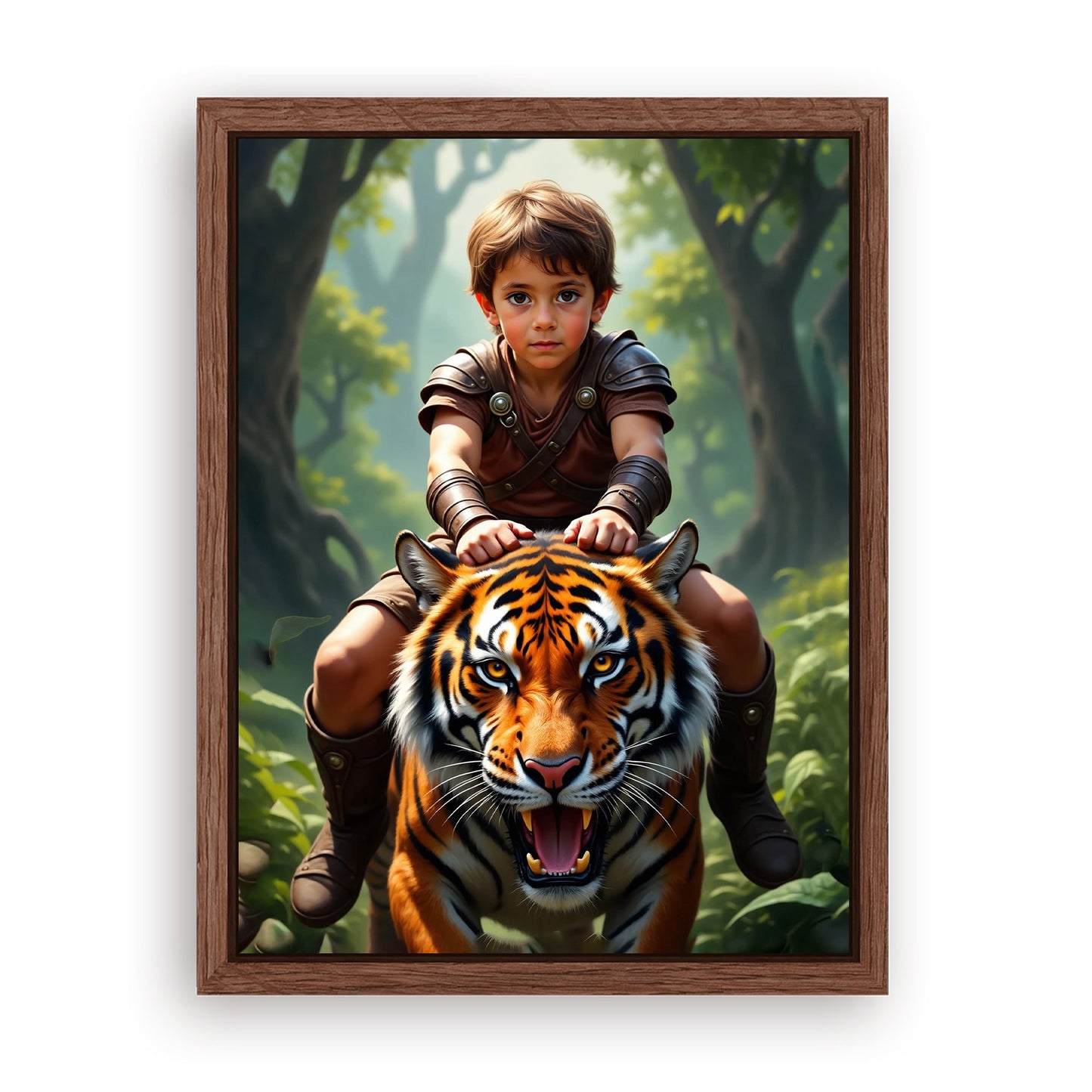 Save 33% When You Add A Frame To Your 12x16 'The Tiger Rider' Canvas Now
