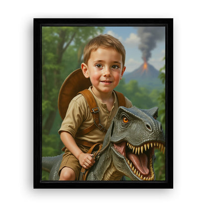 Save 33% When You Add A Frame To Your 16x20 'The Dino Rider' Canvas Now