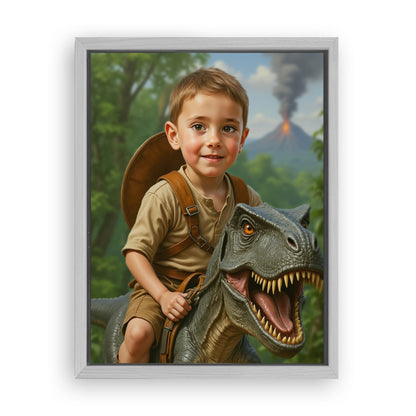 Make Your 12x16 Inches 'The Dino Rider' Canvas Even More Special, Add a Beautiful Premium Frame & Make It Truly Gift-Ready!