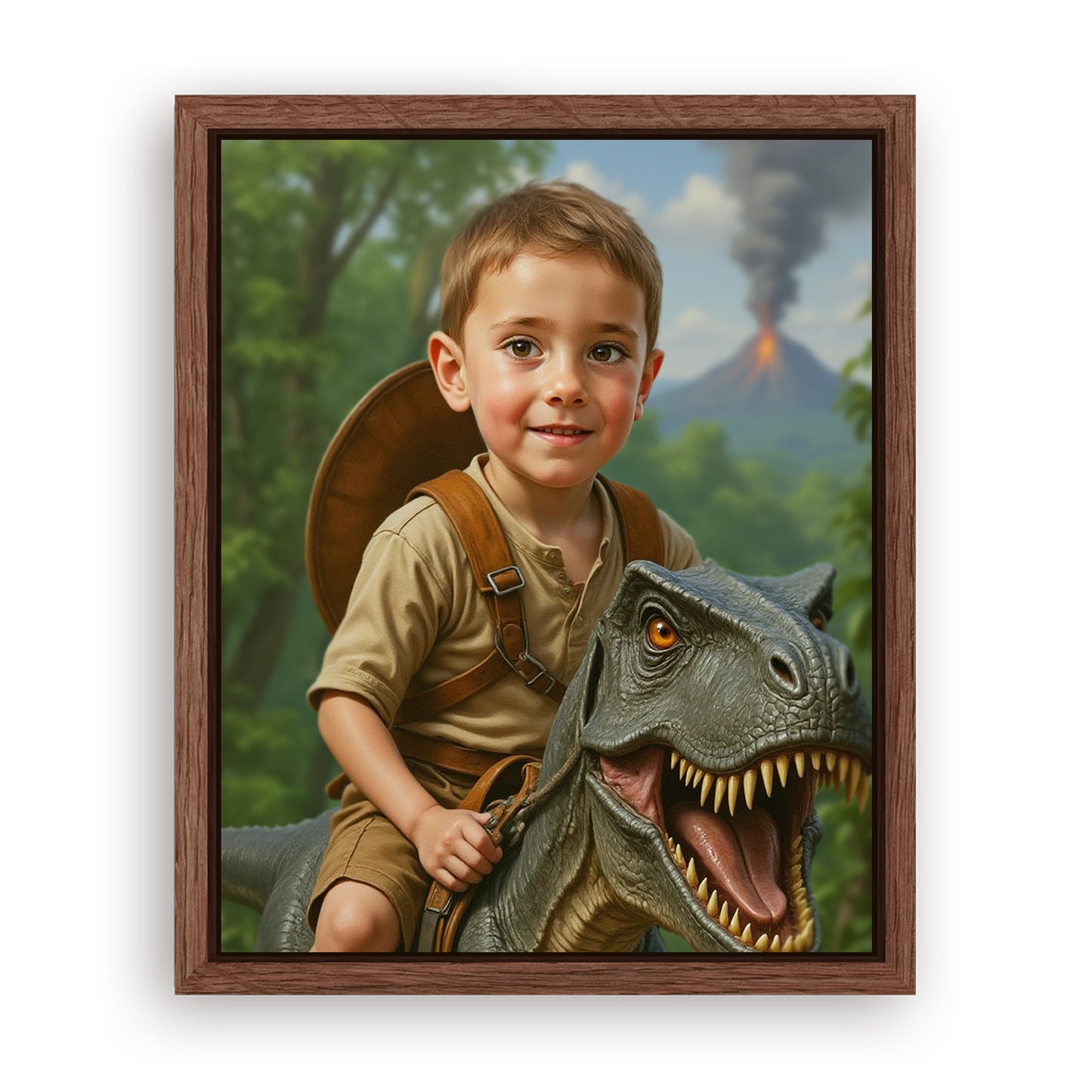 Make Your 10x08 Inches 'The Dino Rider' Canvas Even More Special, Add a Beautiful Premium Frame & Make It Truly Gift-Ready!