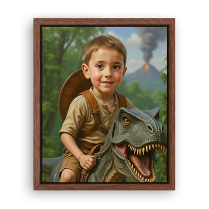 Make Your 10x08 Inches 'The Dino Rider' Canvas Even More Special, Add a Beautiful Premium Frame & Make It Truly Gift-Ready!