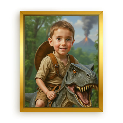 Make Your 12x16 Inches 'The Dino Rider' Canvas Even More Special, Add a Beautiful Premium Frame & Make It Truly Gift-Ready!