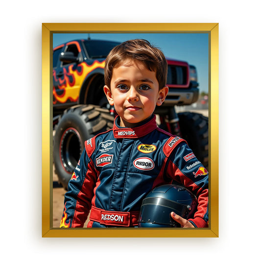 Save 33% When You Add A Frame To Your 16x20 'The Monster Racer' Canvas Now