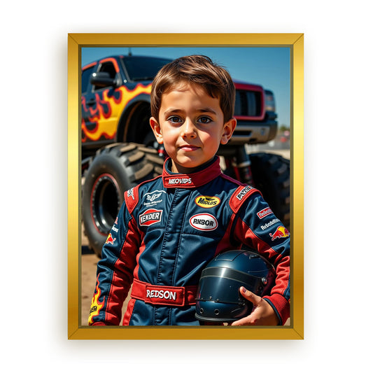 Save 33% When You Add A Frame To Your 12x16 'The Monster Racer' Canvas Now