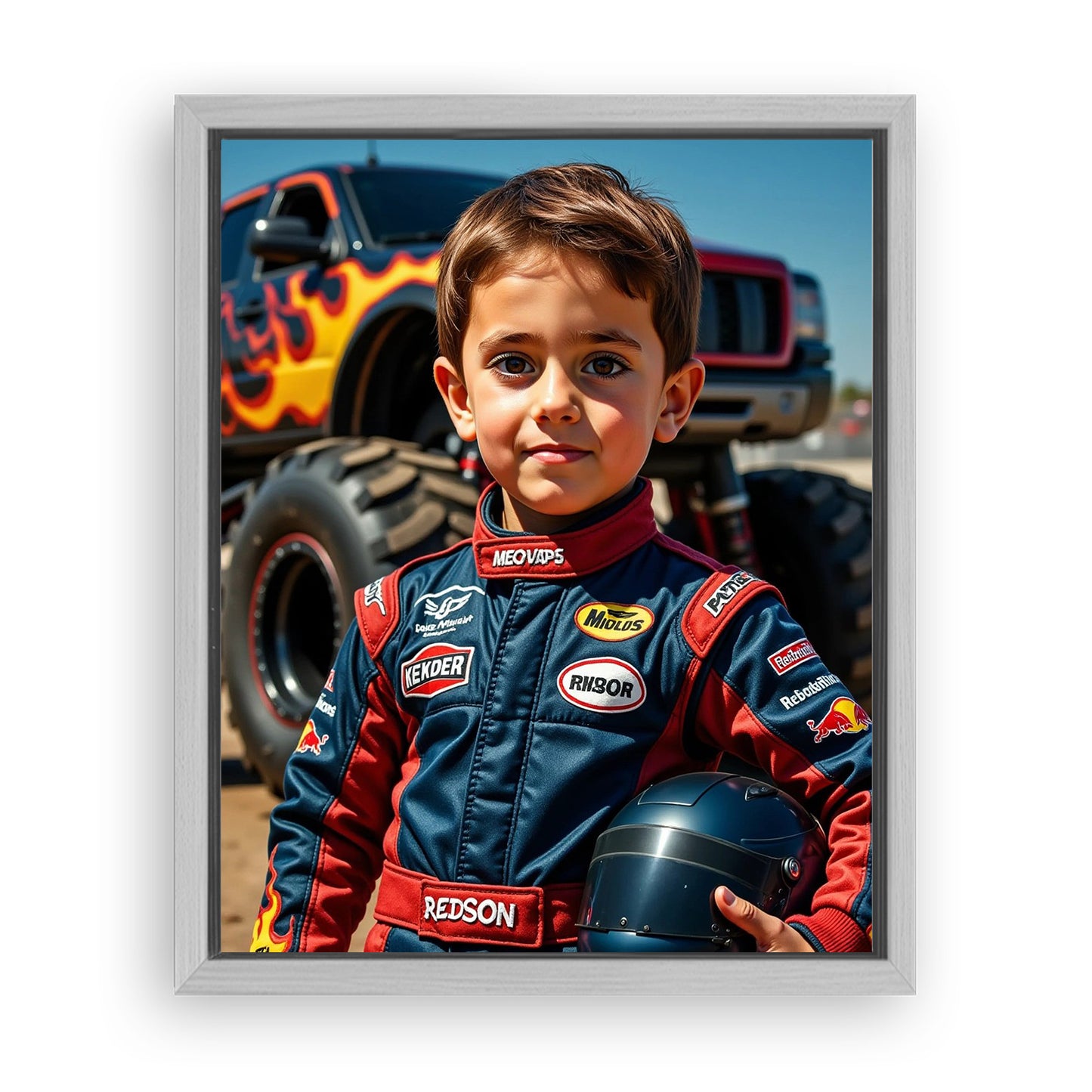 Save 33% When You Add A Frame To Your 16x20 'The Monster Racer' Canvas Now
