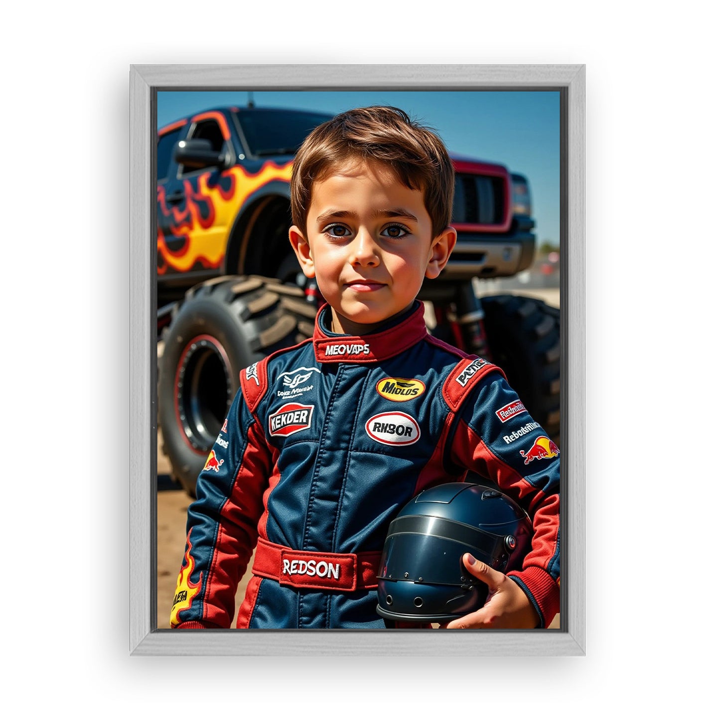 Save 33% When You Add A Frame To Your 18x24 'The Monster Racer' Canvas Now