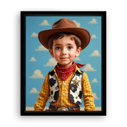 Save 33% When You Add A Frame To Your 10x08 'The Wild West Kid' Canvas Now