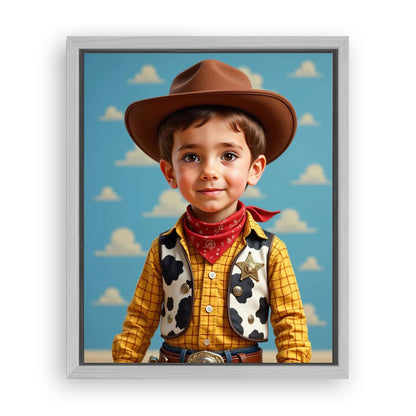 Save 33% When You Add A Frame To Your 10x08 'The Wild West Kid' Canvas Now