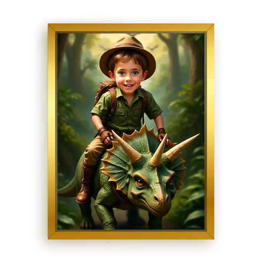 Save 33% When You Add A Frame To Your 12x16 'The Dinosaur' Canvas Now