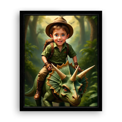 Save 33% When You Add A Frame To Your 16x20 'The Dinosaur' Canvas Now