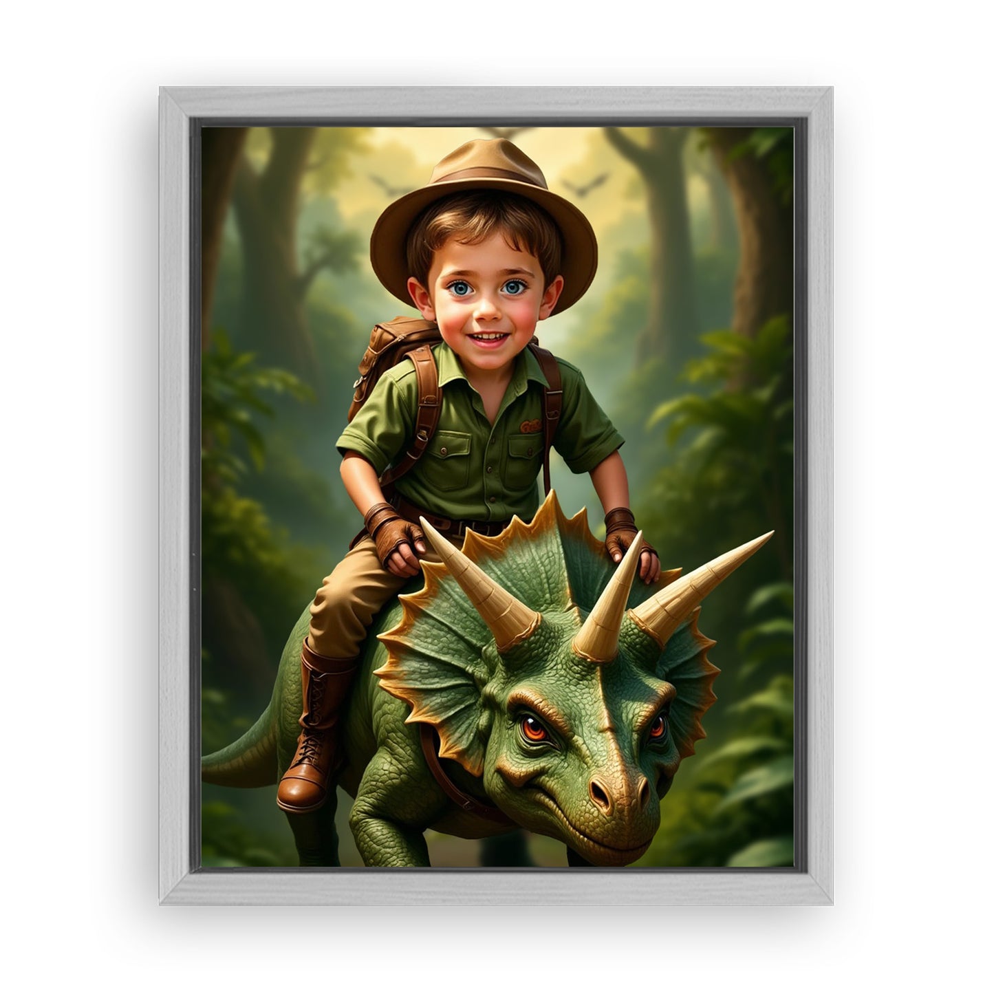 Save 33% When You Add A Frame To Your 10x08 'The Dinosaur' Canvas Now