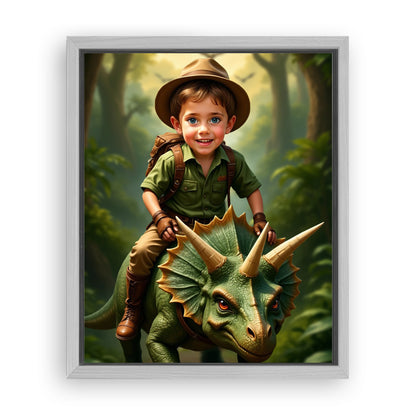 Save 33% When You Add A Frame To Your 10x08 'The Dinosaur' Canvas Now