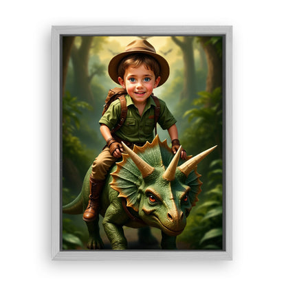 Save 33% When You Add A Frame To Your 12x16 'The Dinosaur' Canvas Now