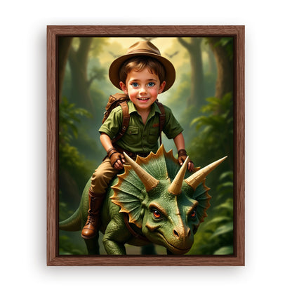 Save 33% When You Add A Frame To Your 16x20 'The Dinosaur' Canvas Now