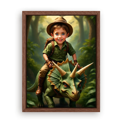 Save 33% When You Add A Frame To Your 12x16 'The Dinosaur' Canvas Now