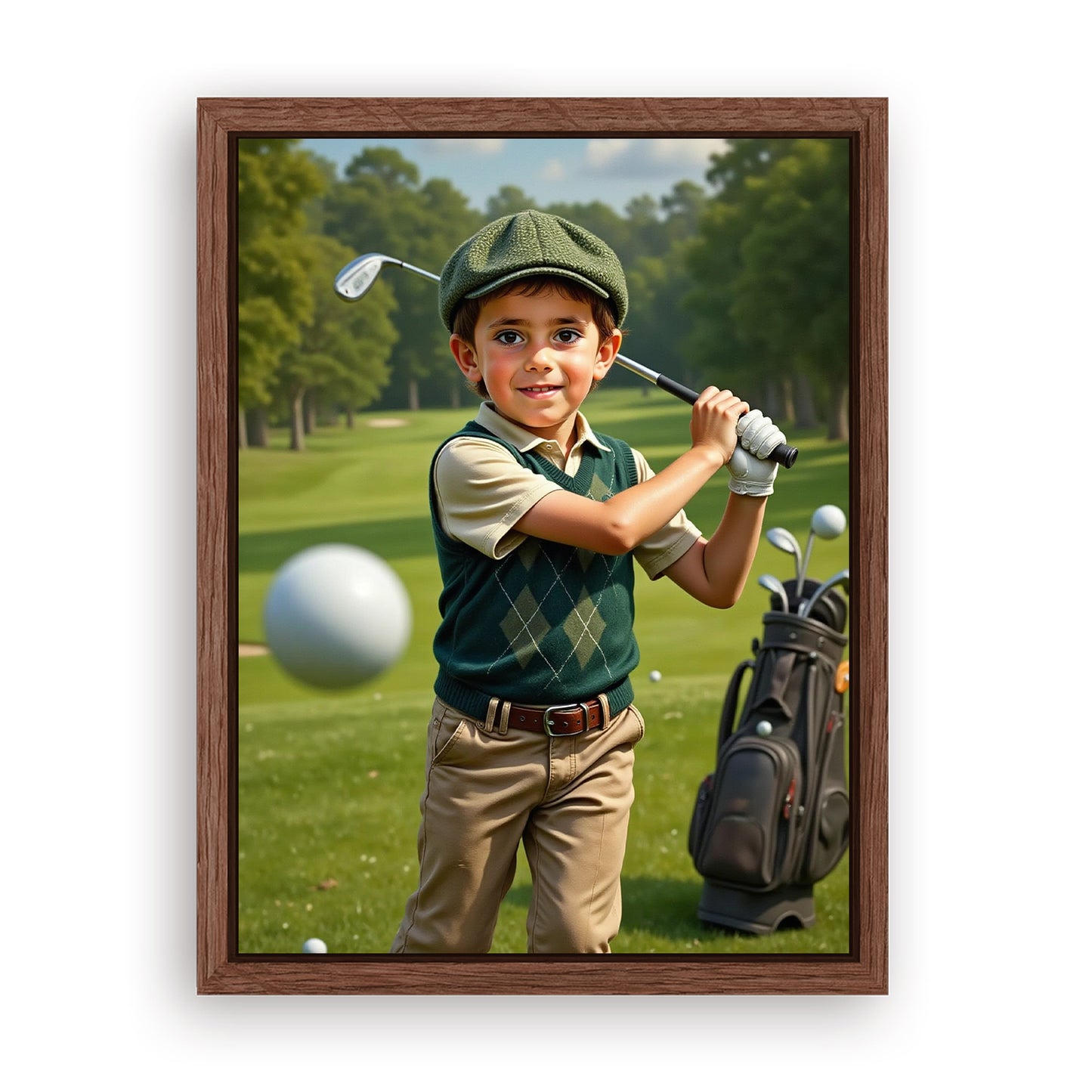 Make Your 18x24 Inches 'The Little Golfer' Canvas Even More Special, Add a Beautiful Premium Frame & Make It Truly Gift-Ready!