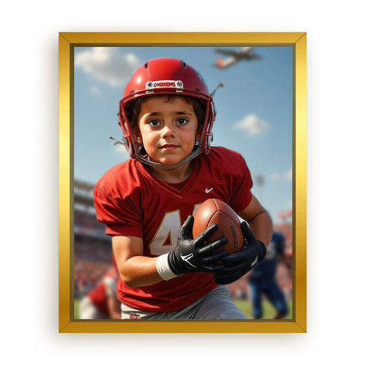 Save 33% When You Add A Frame To Your 10x08 'The NFL Player' Canvas Now