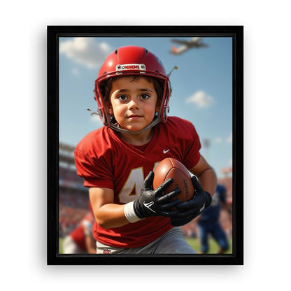 Save 33% When You Add A Frame To Your 10x08 'The NFL Player' Canvas Now