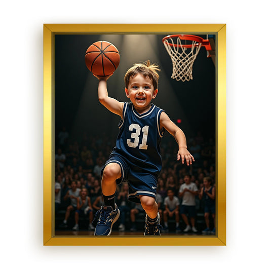 Save 33% When You Add A Frame To Your 10x08 'The Basketball Player' Canvas Now