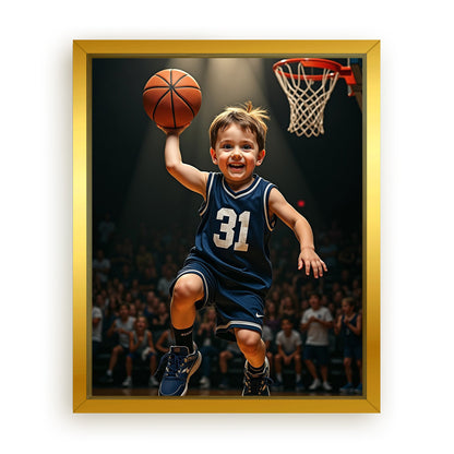 Save 33% When You Add A Frame To Your 16x20 'The Basketball Player' Canvas Now