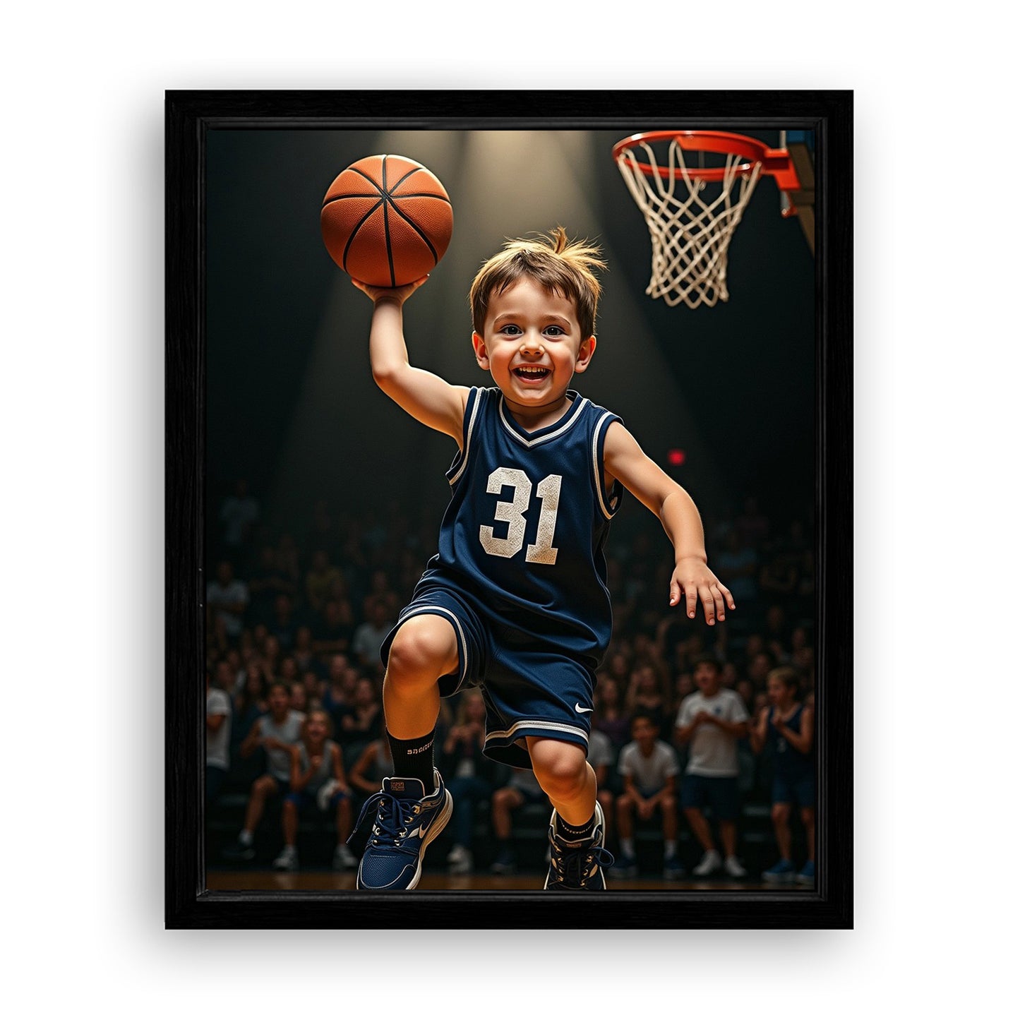 Save 33% When You Add A Frame To Your 16x20 'The Basketball Player' Canvas Now